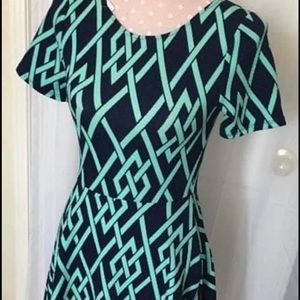 Navy and Green Dress